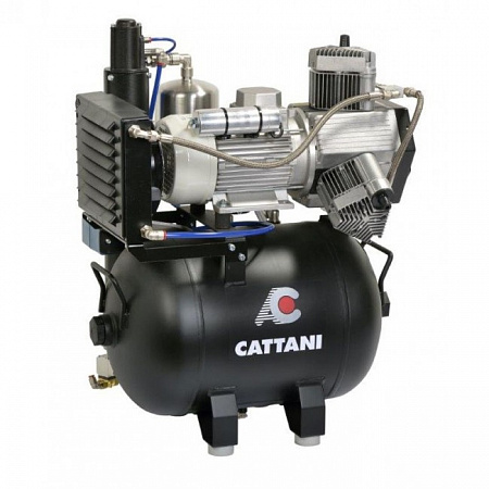 Cattani 45-238 - безмасляный компрессор для 3-х стоматологических установок, c осушителем, с кожухом, с ресивером 45 л, 238 л/мин